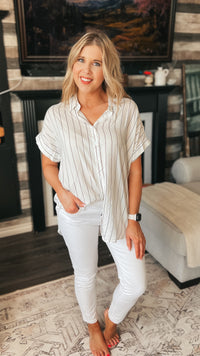 Lynn Stripe Blouse | White