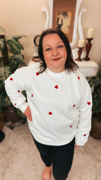 Liza Heart Crewneck | Ivory