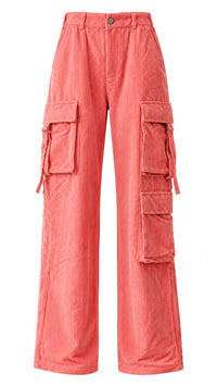 Alicia Corduroy Cargo Pants | Pink