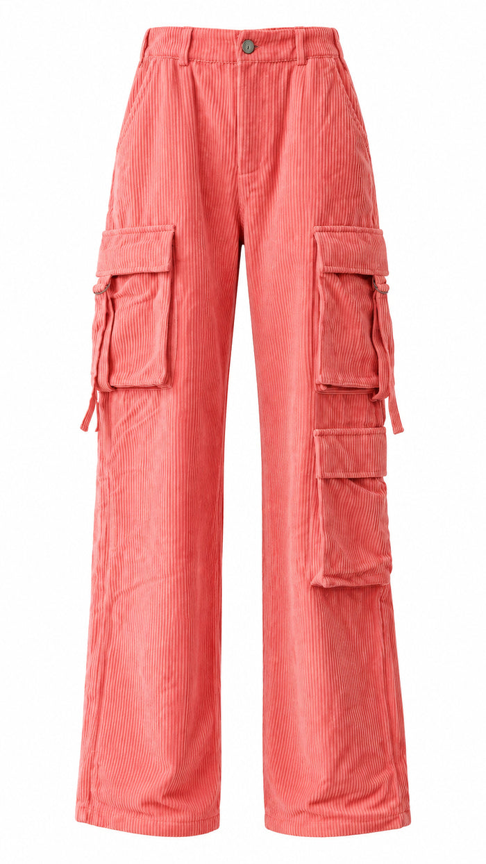 Alicia Corduroy Cargo Pants | Pink