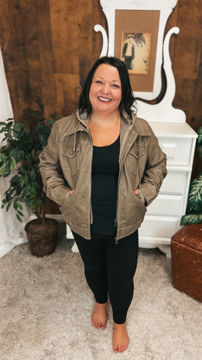 Joey Faux Leather Jacket | Grey
