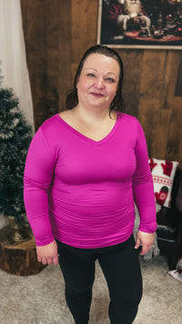 Kelsey Brushed Long Sleeve | Magenta