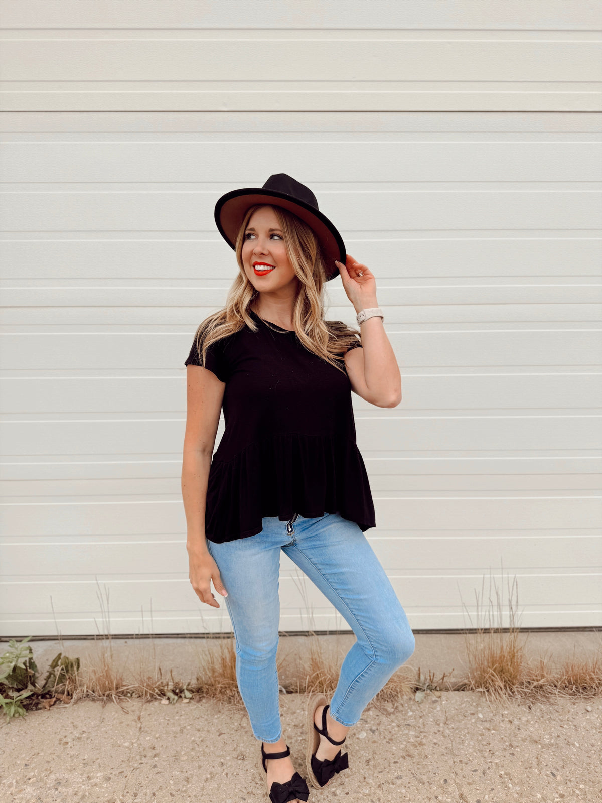 Belle Panama Hat | Black & Camel