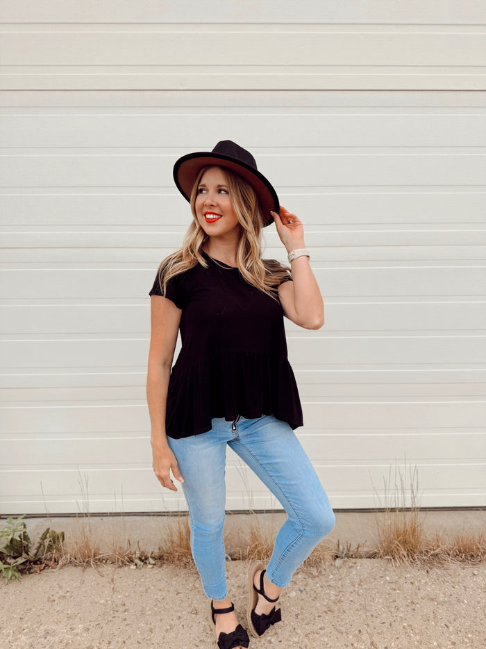 Belle Panama Hat | Black & Camel