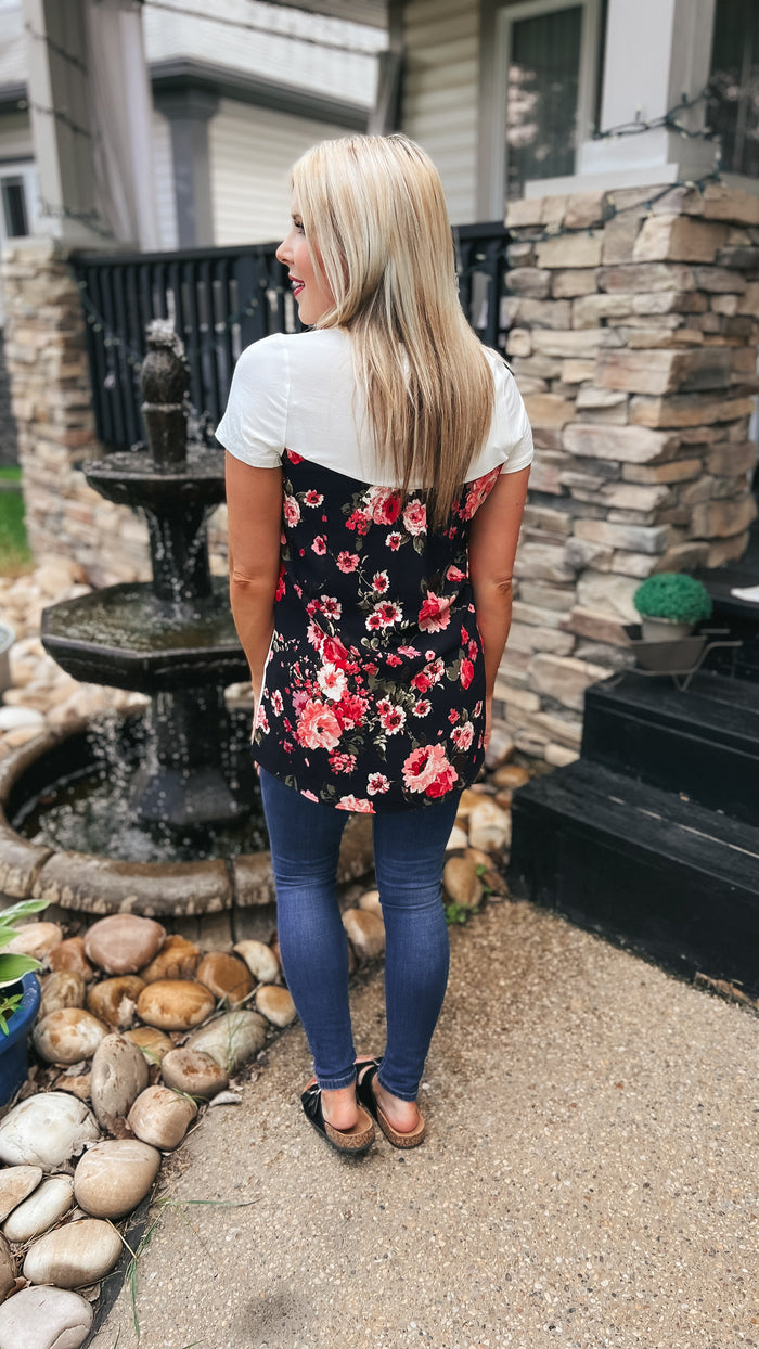 Eileen Floral Back Tee