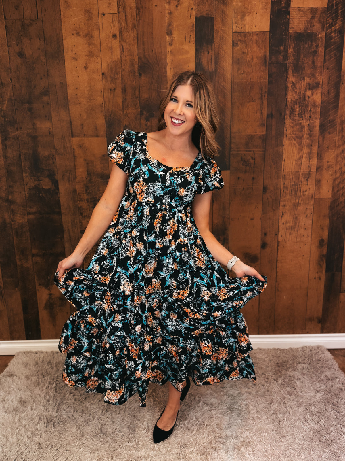 Lilly Floral Dress | Black