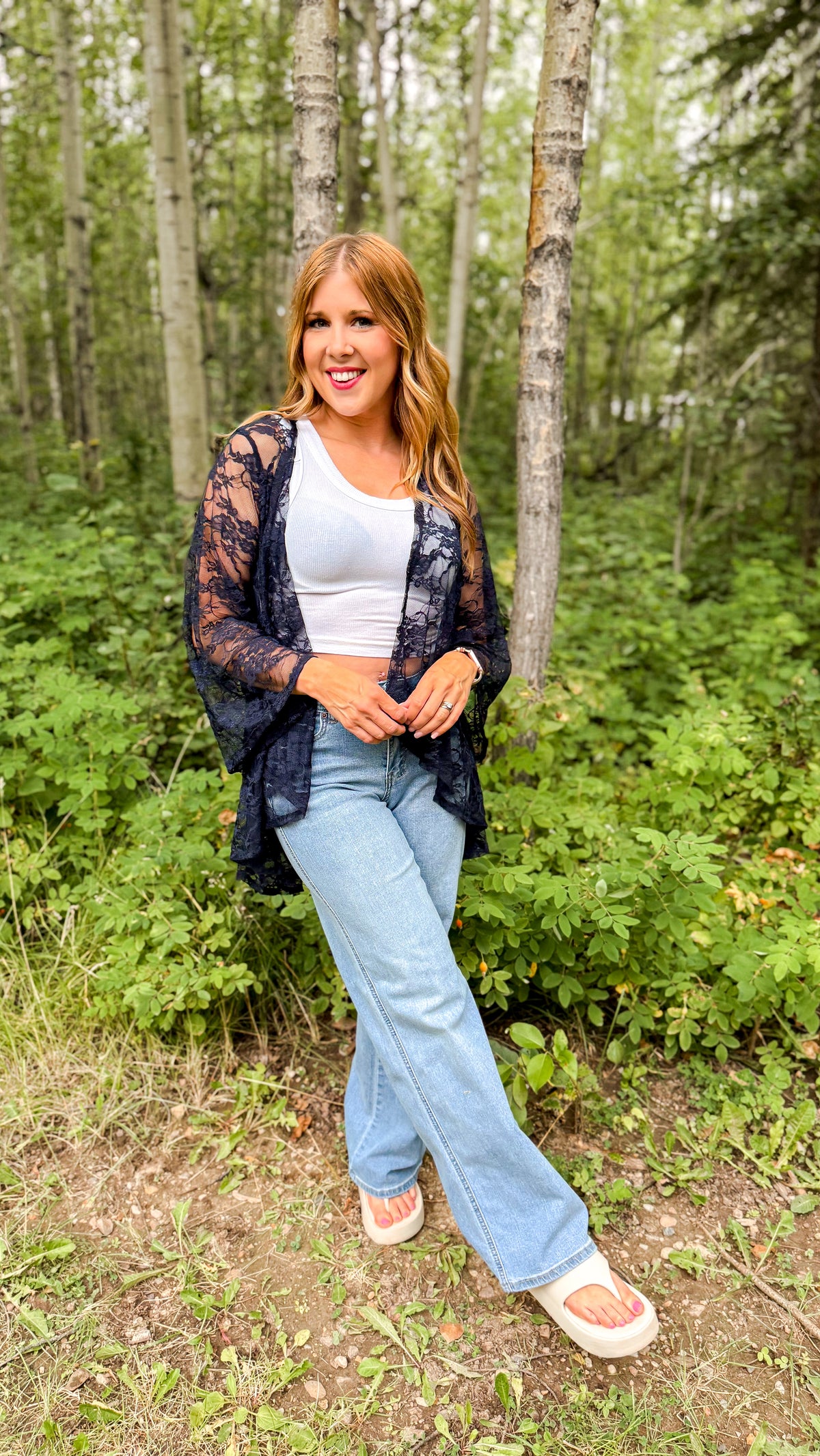 Rosemary Lace Cardigan | Navy