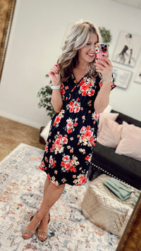 Sonya Floral Dress | Black