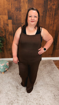 Rebecca Wide Leg Romper | Brown