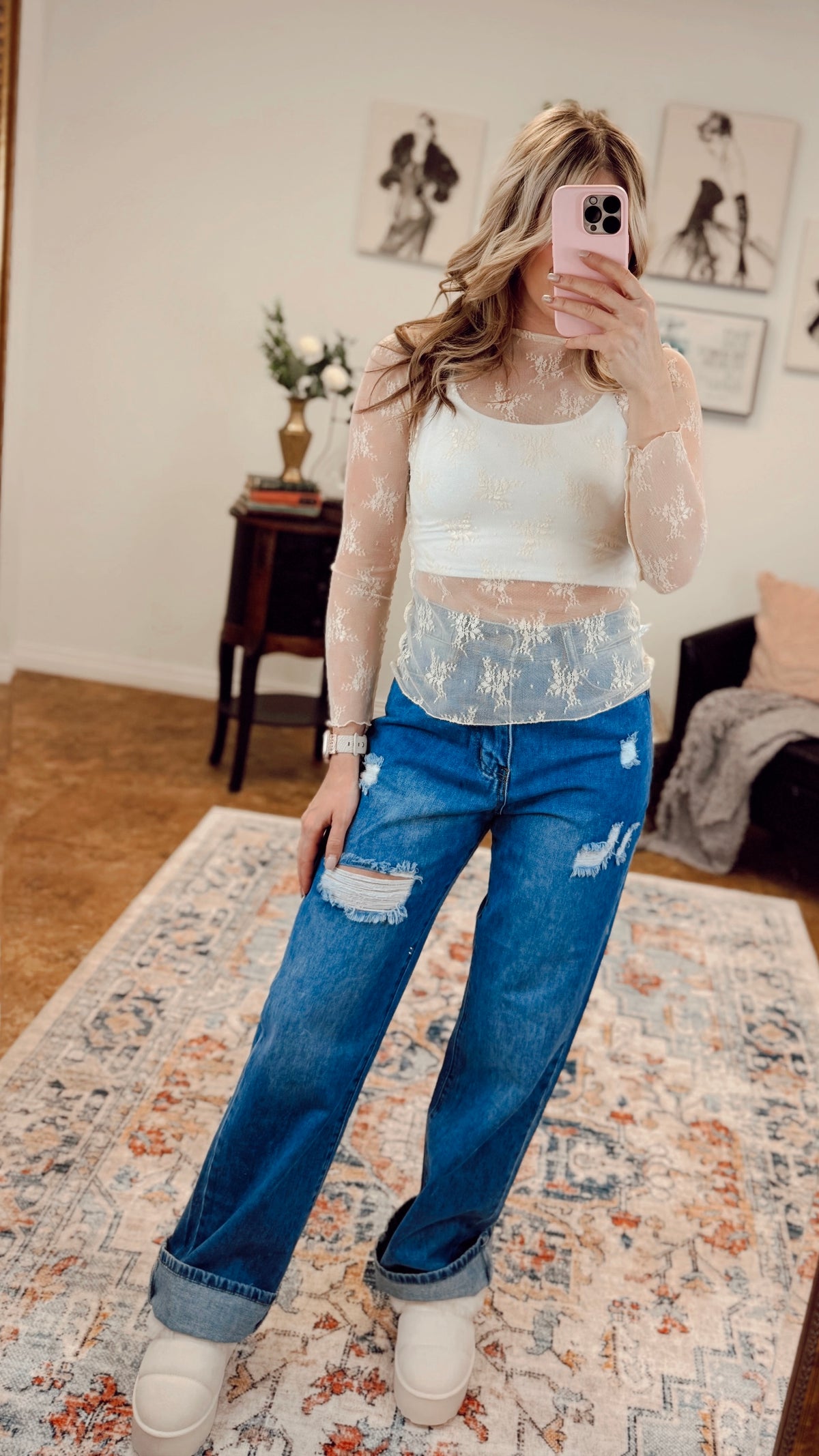 Rosalind Lace Top | Cream