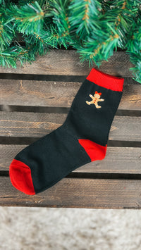 Gingerbread Ankle Socks: Black *SALE*
