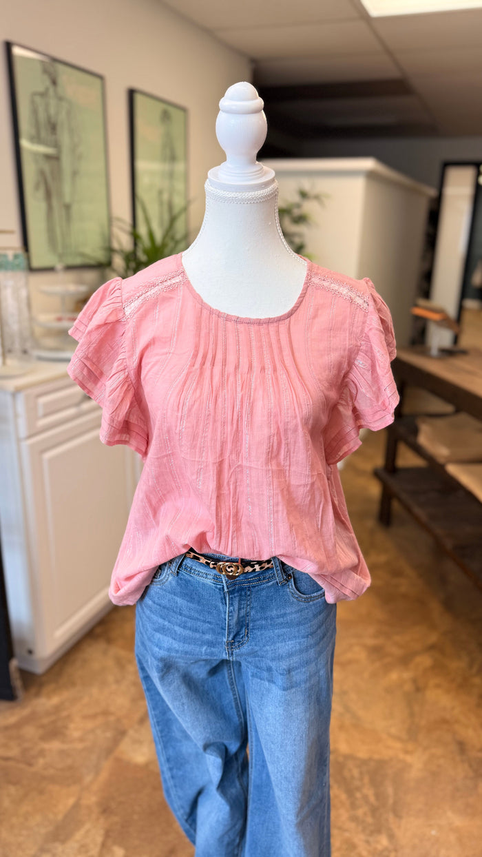 # 2 - Pink Linen Tank | S | SAMPLE SALE