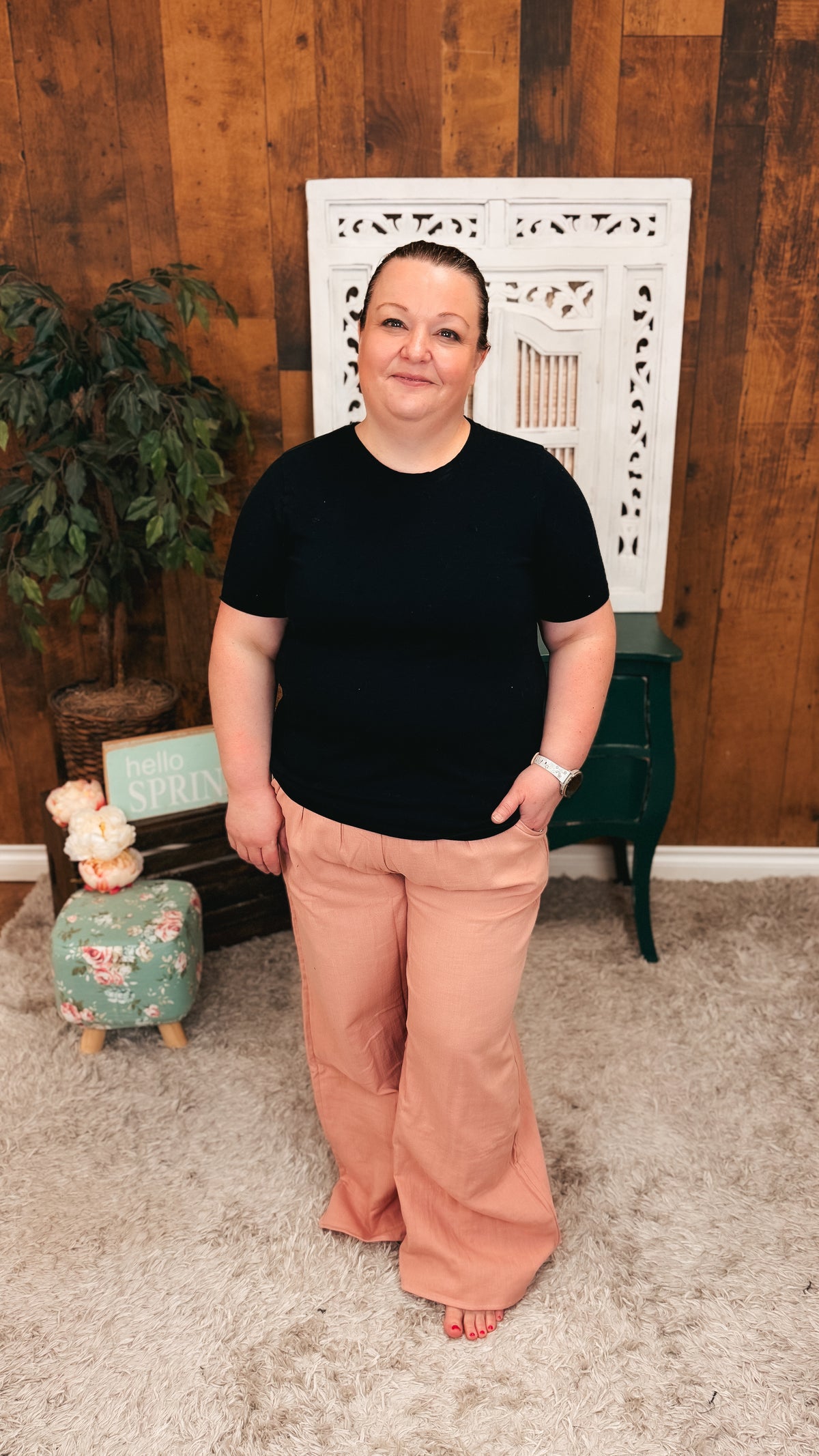 Nova Wide Leg Pants | Blush