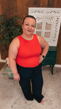 Victoria Ribbed Tank Top | Coral