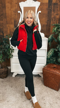 Courtney Puffer Vest: Red