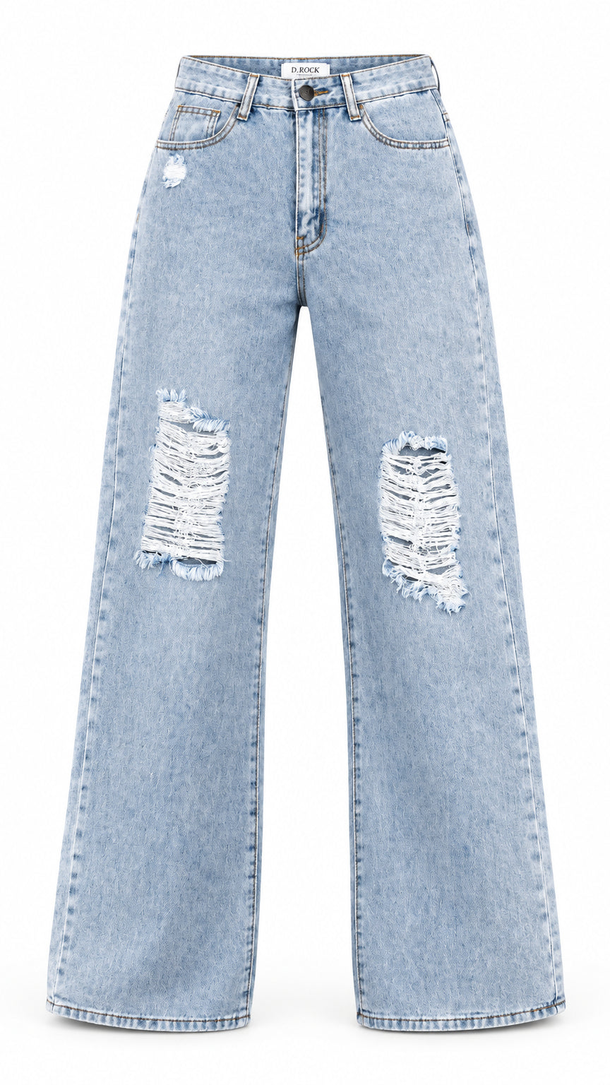 Noah Wide Leg Denim: Light Blue