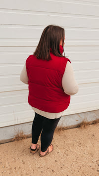 Tori Puffer Vest | Burgundy