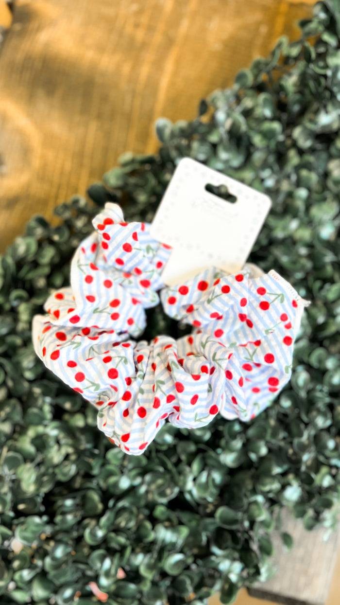 Cherry Scrunchie | Blue