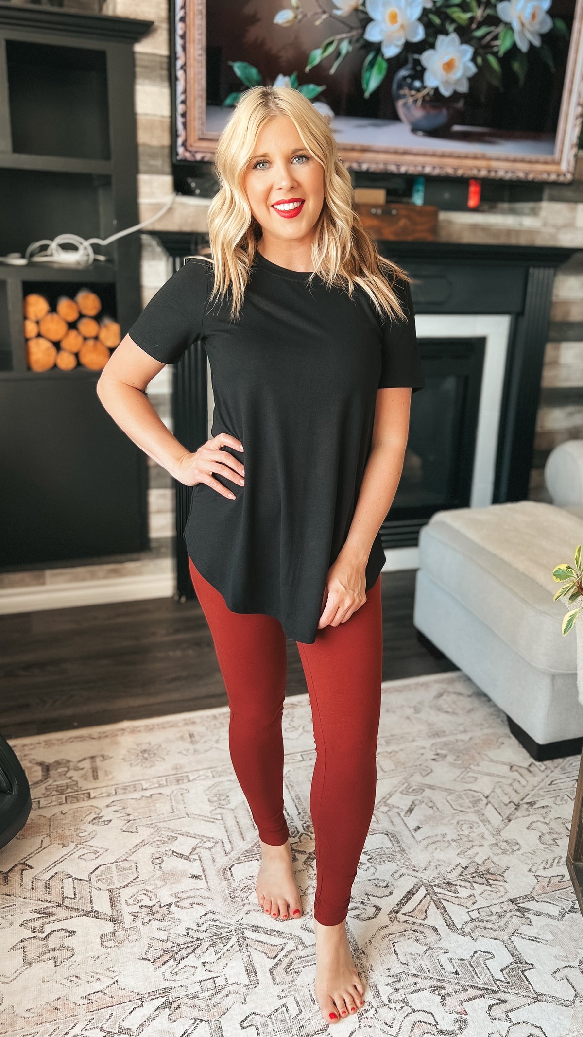 Ashley Cotton Leggings | Rust