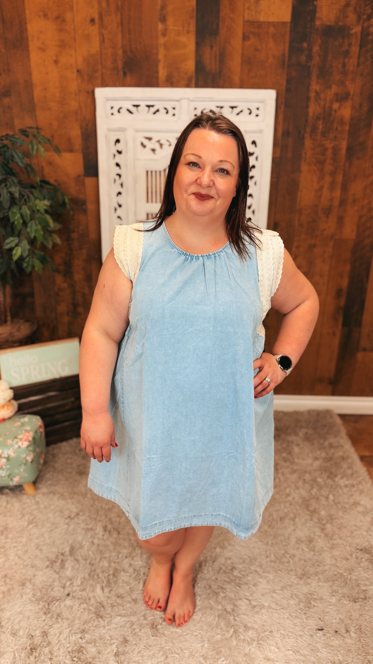 Lisa Denim Sundress | Light Blue