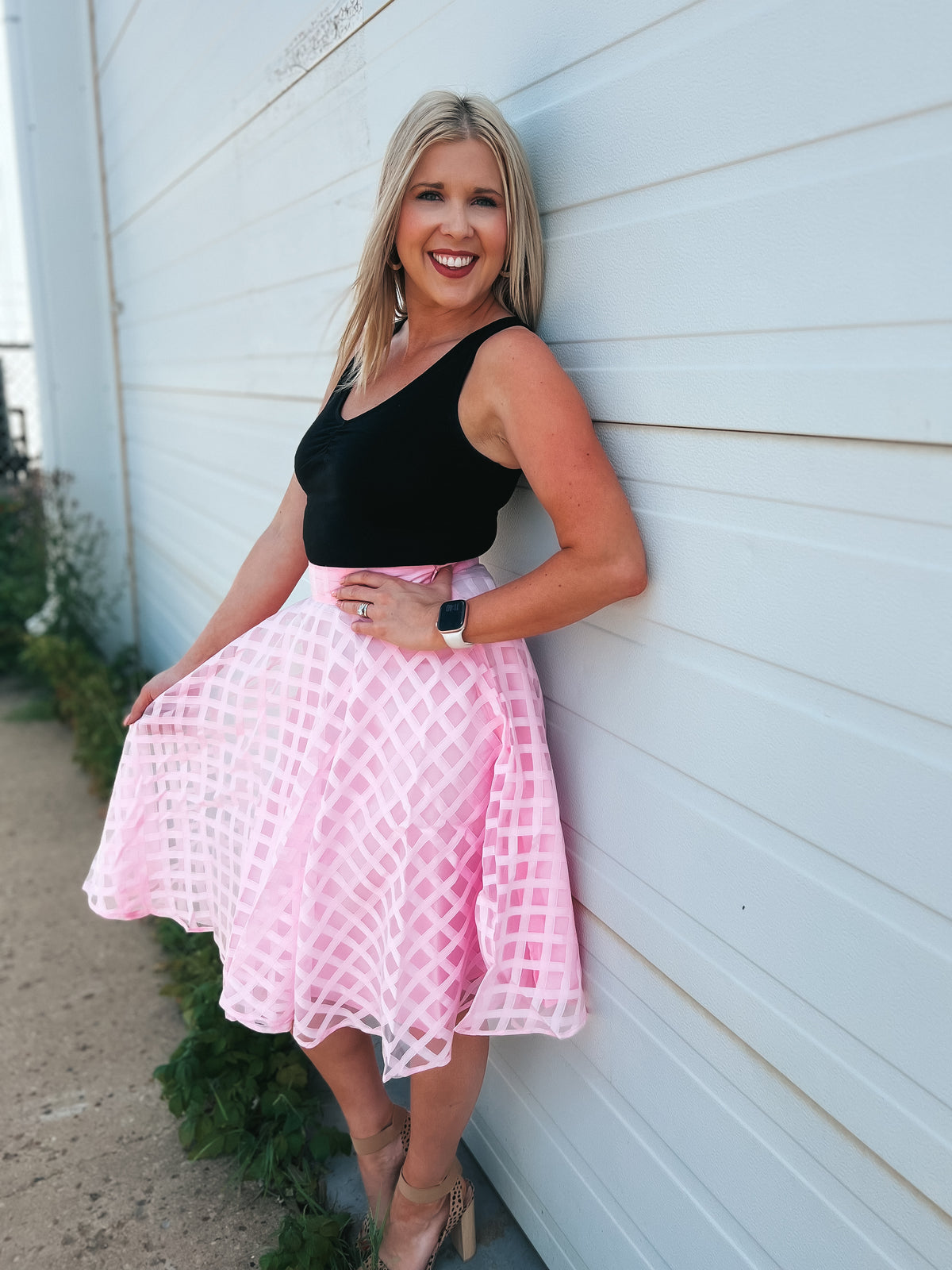 Carrie Lace Skirt: Pink