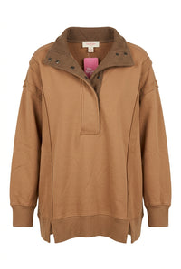 Charlene Snap Sweatshirt | Mocha