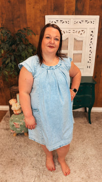 Tracey Denim Sundress | Light Indigo