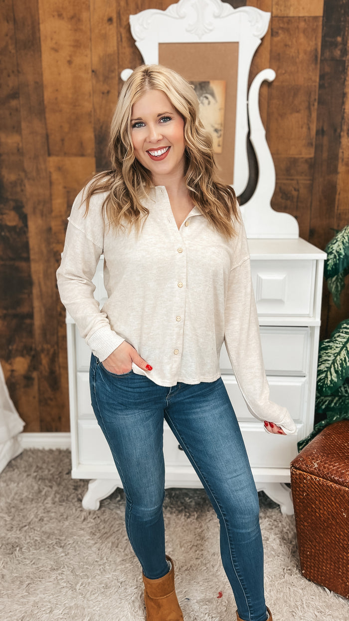 Loriann Button Shirt | Taupe