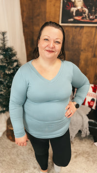 Kelsey Brushed Long Sleeve | Blue Grey