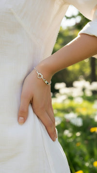 Heart Knot Bracelet | Gold, Silver, Green