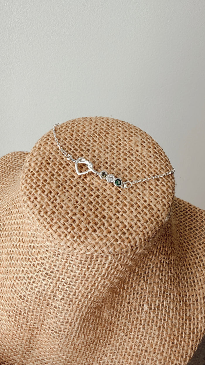 Heart Knot Bracelet | Gold, Silver, Green