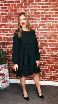 Clara Long Sleeve Dress | Black