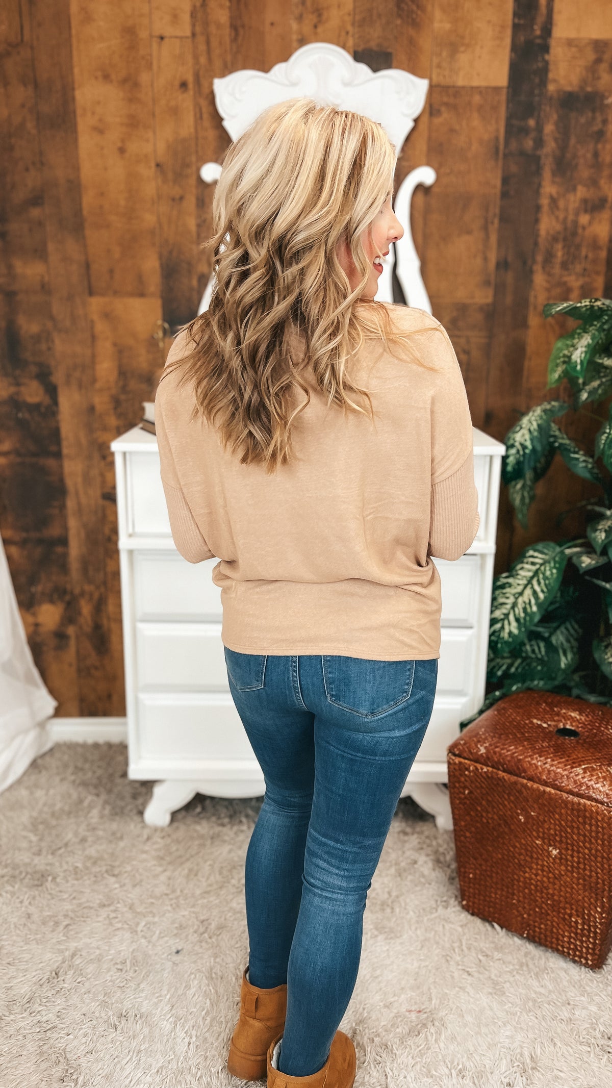 Cheryl Brushed Top | Taupe