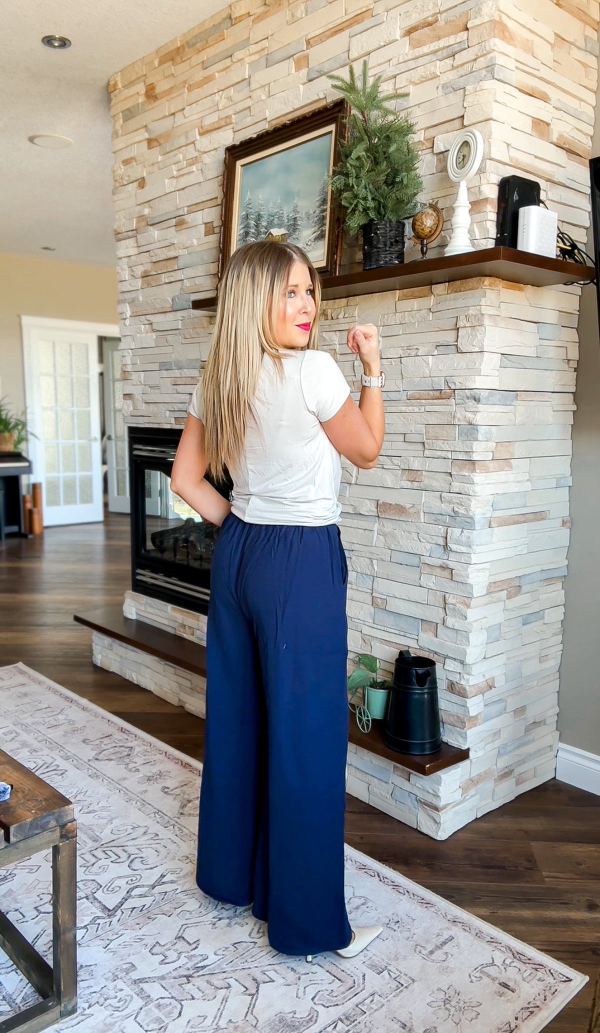 Nova Wide Leg Pants | Navy