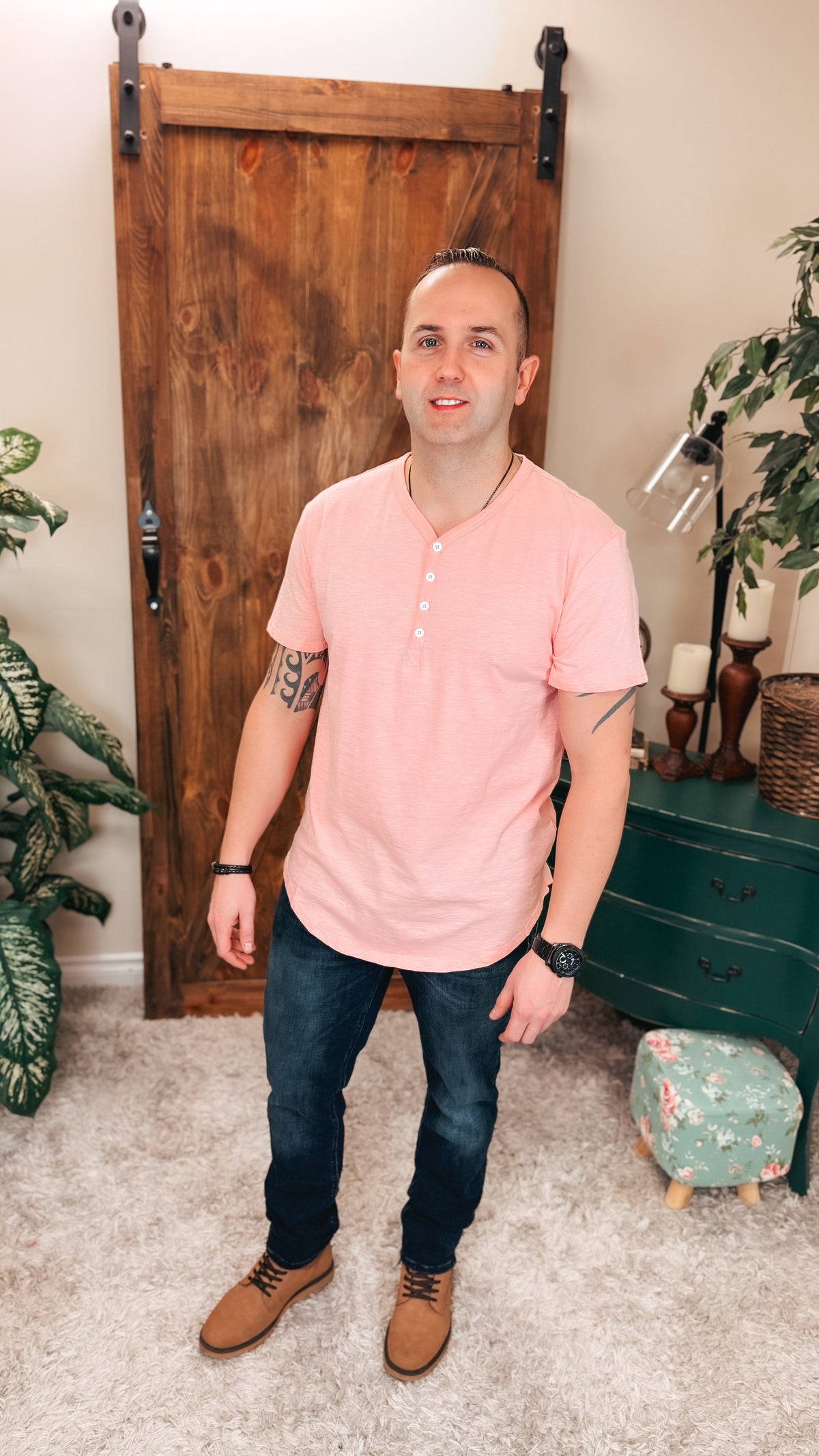 James Henley Tee: Salmon