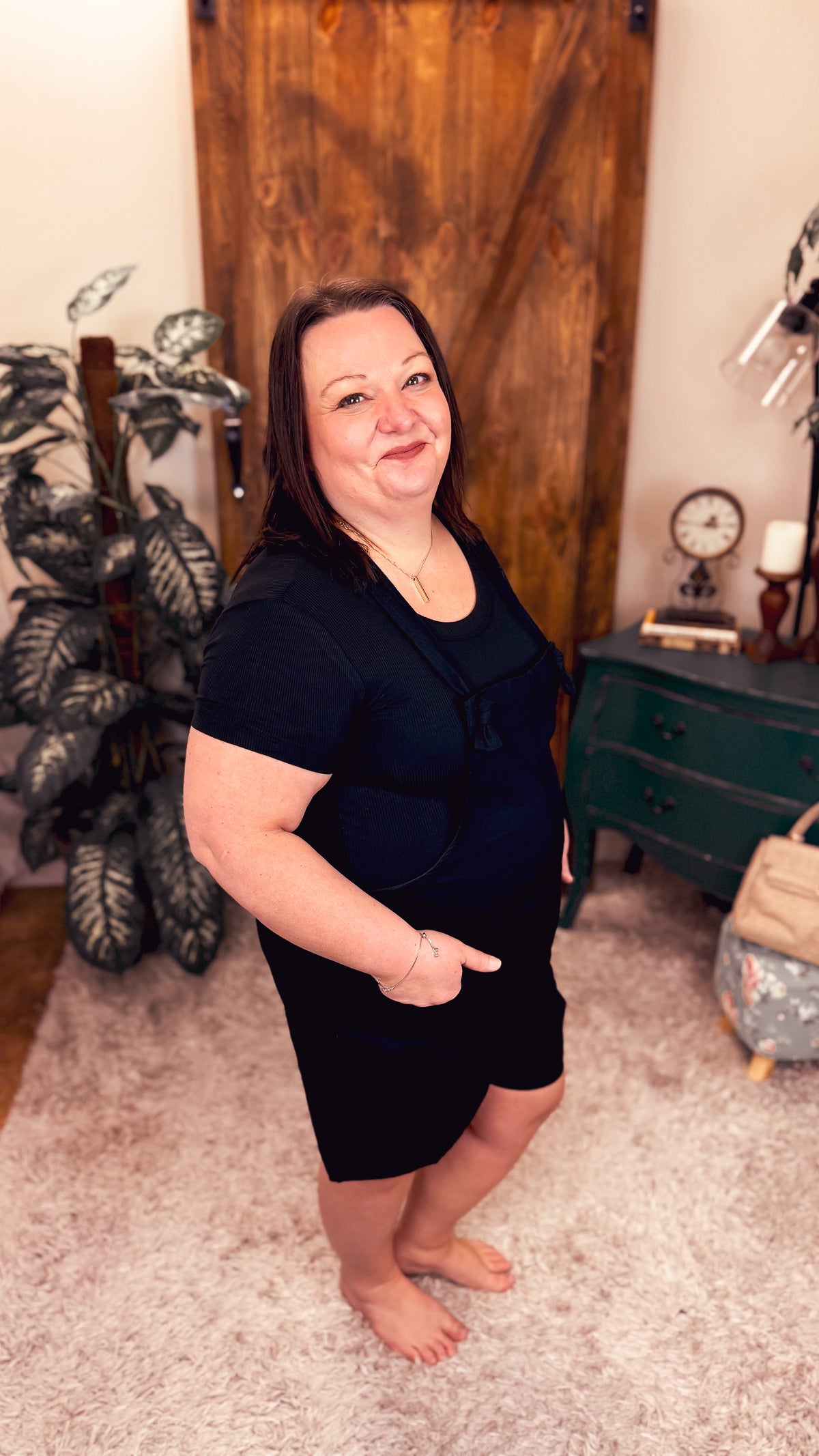 Jamie Short Overall Romper | Black