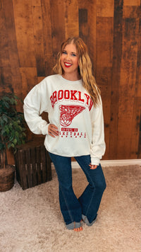 Brooklyn Basketball Crewneck | Ivory