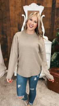 Scarlett Knit Sweater: Light Mocha