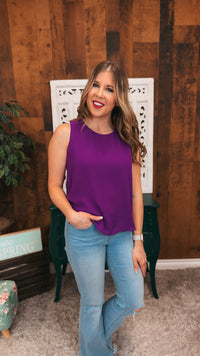 Tiffany Sleeveless Blouse | Purple
