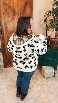 Karen Leopard Print Hoodie | Cream