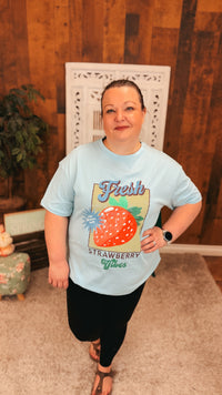 Strawberry Graphic Tee | Blue