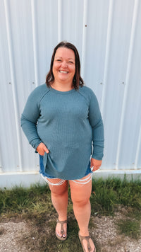 Leslie Waffle Long Sleeve | Ash Jade