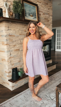 Eva Gingham Sundress | Purple