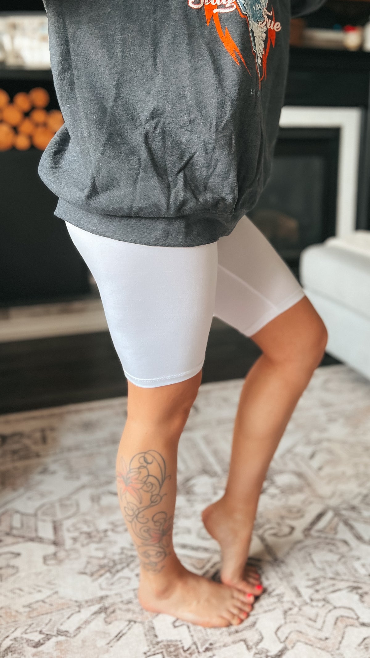 McKenna Biker Shorts | White
