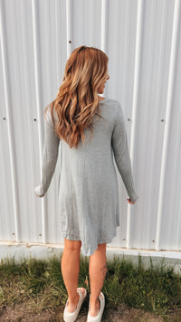 Violet Long Sleeve T-Shirt Dress | Grey