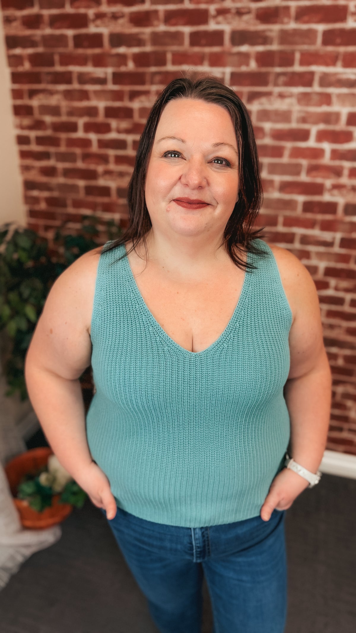 Abigail Knit Tank Top | Sage