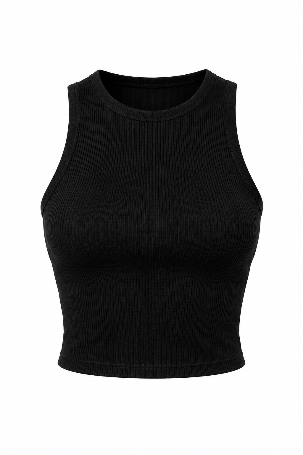 Victoria Ribbed Tank Top | Black