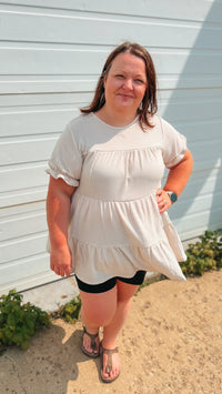Dolly Babydoll Top: Beige