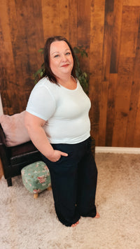 Crystal Wide Leg Pants | Black