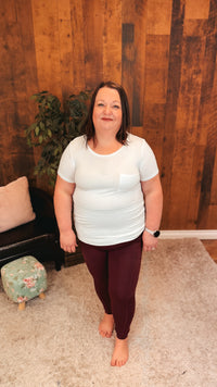 Zoey Athletic Leggings | Wine